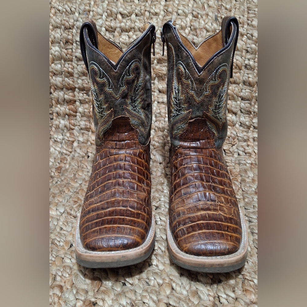 Cuatralba Brown Western Cowboy Boots Boys Sz 14(mex 21)rodeo Country Casual